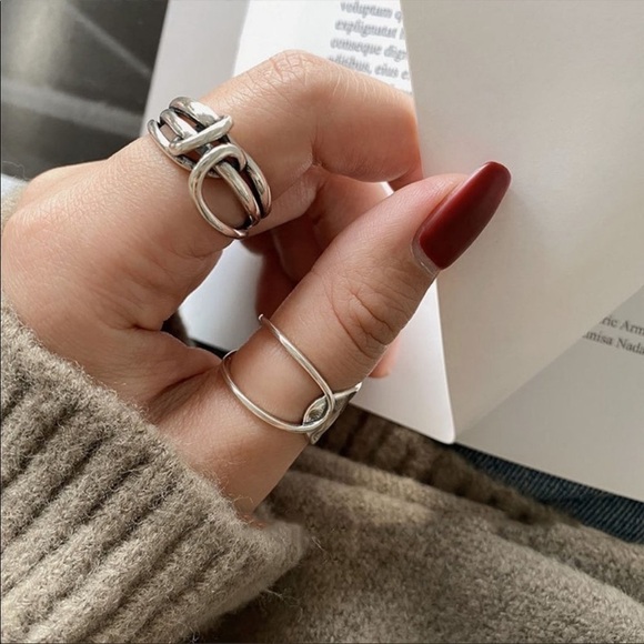 NEW 925 Sterling Silver Open Knot Ring Resizable - Picture 5 of 12